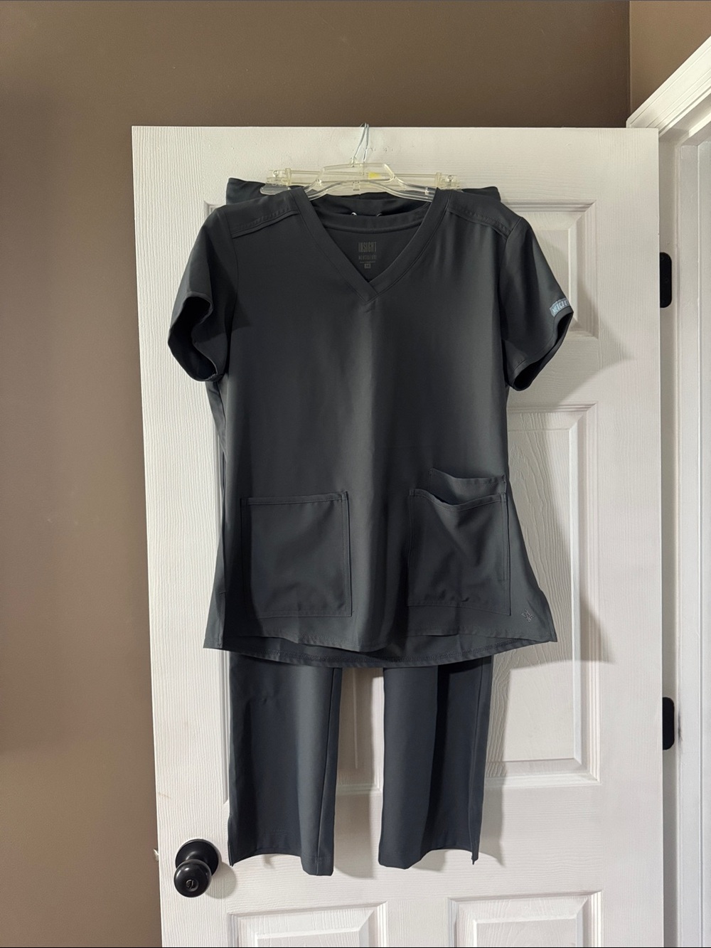 Med Couture Black Scrub Top & Jogger Pants Set